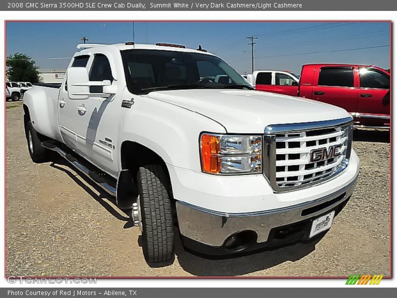 Summit White / Very Dark Cashmere/Light Cashmere 2008 GMC Sierra 3500HD SLE Crew Cab Dually