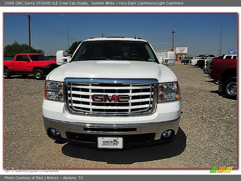 Summit White / Very Dark Cashmere/Light Cashmere 2008 GMC Sierra 3500HD SLE Crew Cab Dually