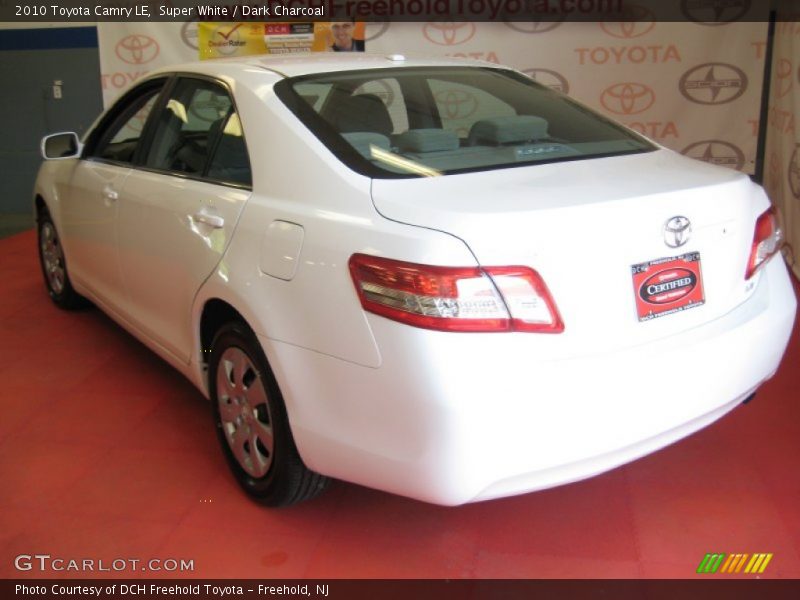 Super White / Dark Charcoal 2010 Toyota Camry LE