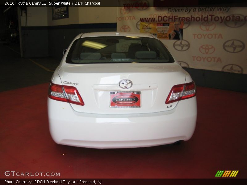 Super White / Dark Charcoal 2010 Toyota Camry LE