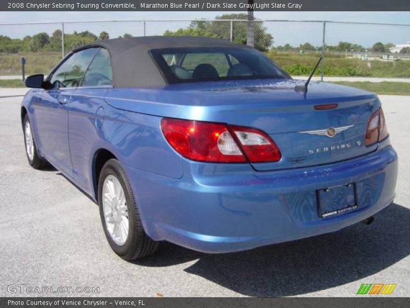 Marathon Blue Pearl / Dark Slate Gray/Light Slate Gray 2008 Chrysler Sebring Touring Convertible