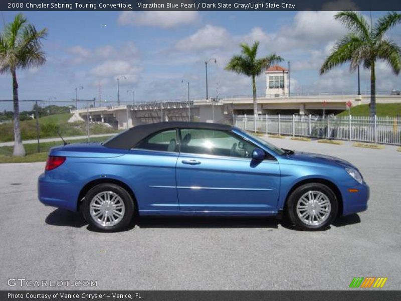 Marathon Blue Pearl / Dark Slate Gray/Light Slate Gray 2008 Chrysler Sebring Touring Convertible