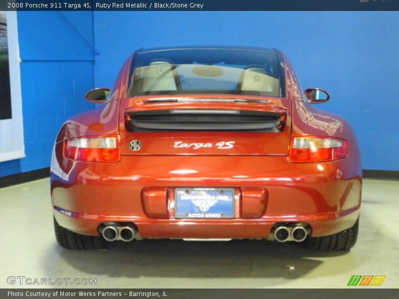 Ruby Red Metallic / Black/Stone Grey 2008 Porsche 911 Targa 4S
