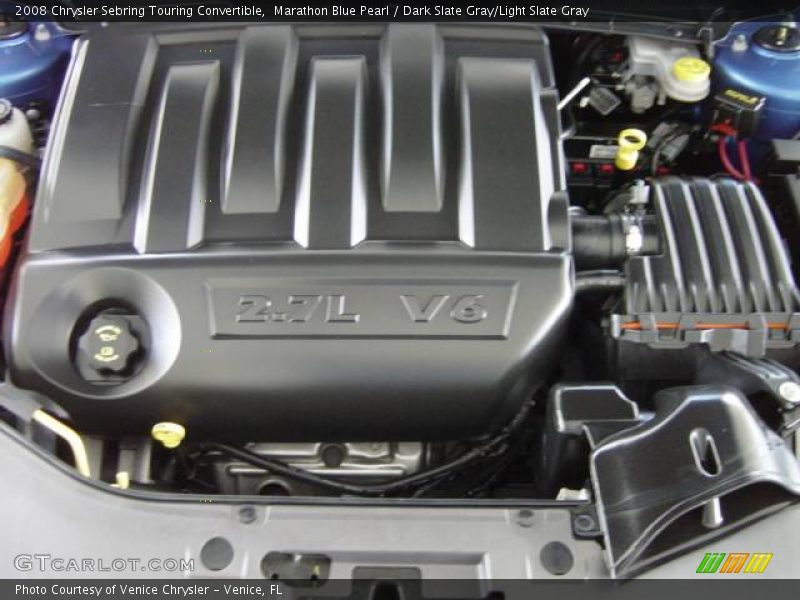 Marathon Blue Pearl / Dark Slate Gray/Light Slate Gray 2008 Chrysler Sebring Touring Convertible
