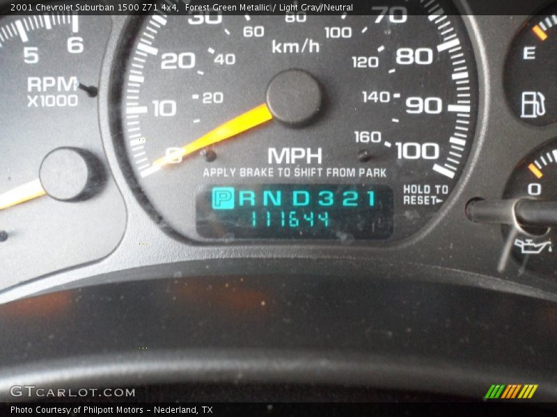 Forest Green Metallic / Light Gray/Neutral 2001 Chevrolet Suburban 1500 Z71 4x4