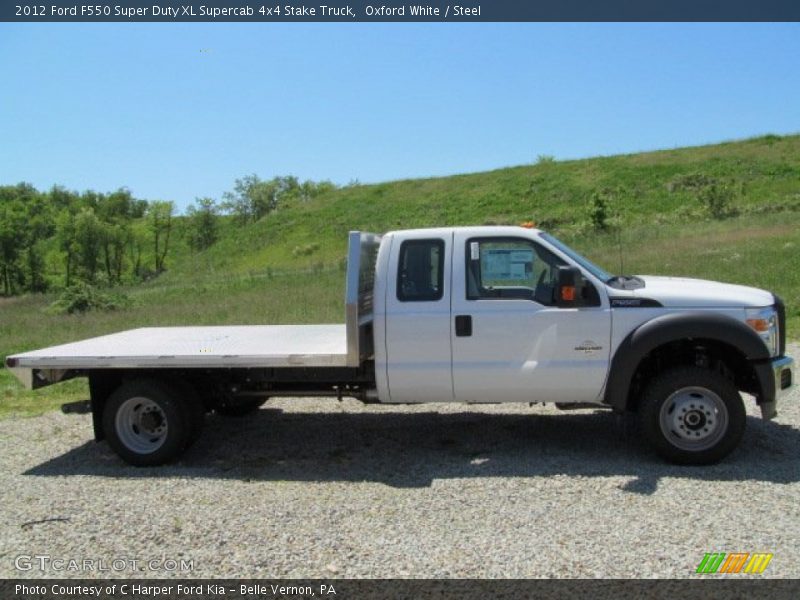 Oxford White / Steel 2012 Ford F550 Super Duty XL Supercab 4x4 Stake Truck