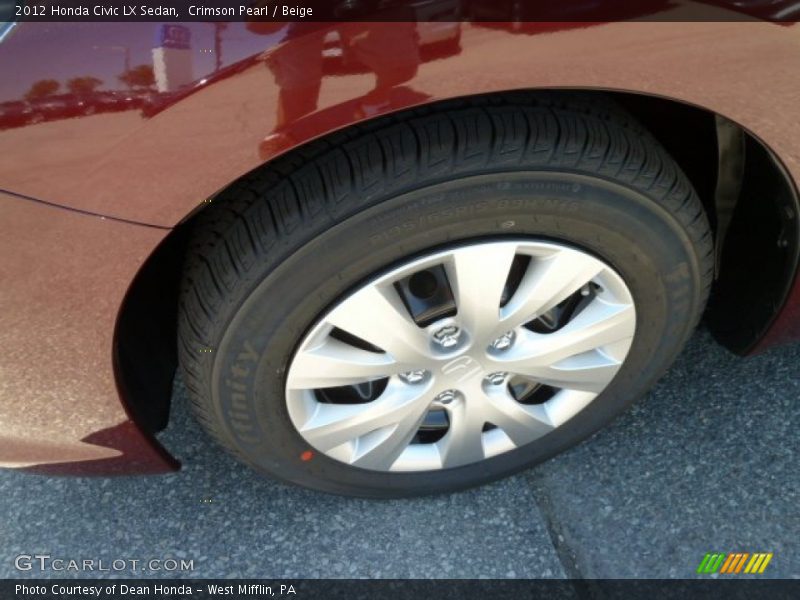 Crimson Pearl / Beige 2012 Honda Civic LX Sedan