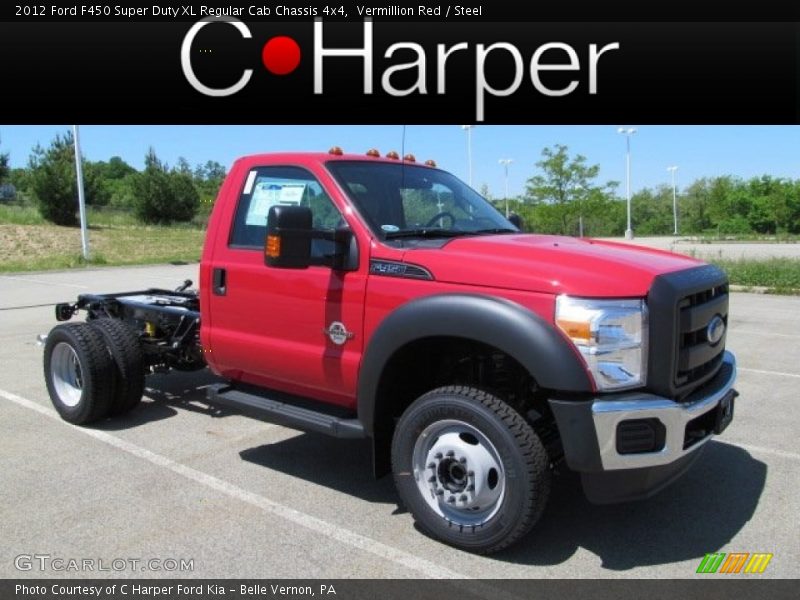 Vermillion Red / Steel 2012 Ford F450 Super Duty XL Regular Cab Chassis 4x4