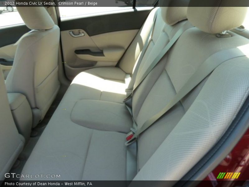 Crimson Pearl / Beige 2012 Honda Civic LX Sedan