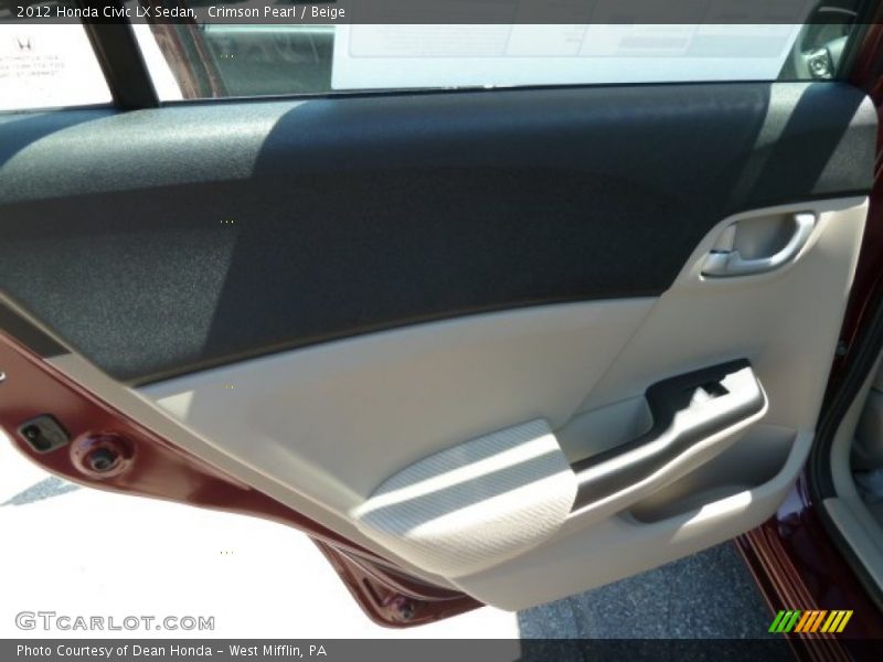 Crimson Pearl / Beige 2012 Honda Civic LX Sedan