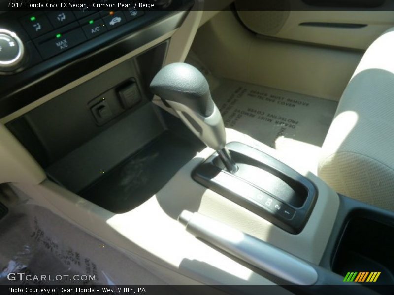 Crimson Pearl / Beige 2012 Honda Civic LX Sedan