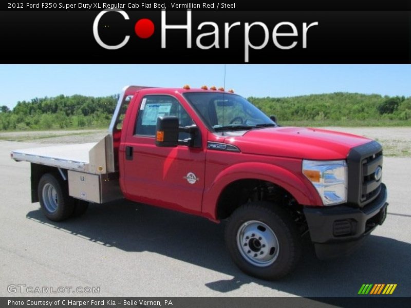 Vermillion Red / Steel 2012 Ford F350 Super Duty XL Regular Cab Flat Bed