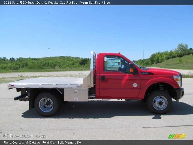 Vermillion Red / Steel 2012 Ford F350 Super Duty XL Regular Cab Flat Bed