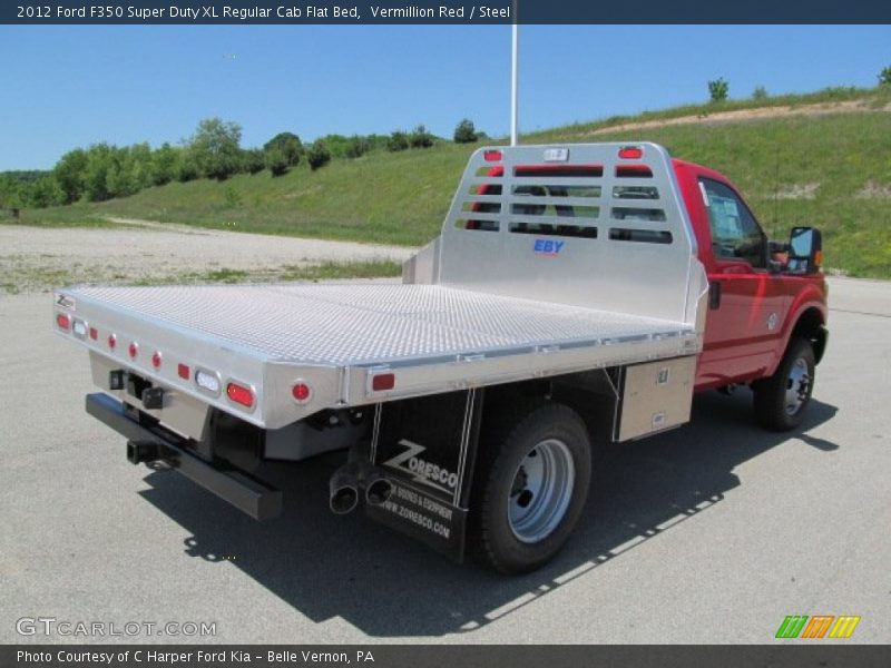 Vermillion Red / Steel 2012 Ford F350 Super Duty XL Regular Cab Flat Bed