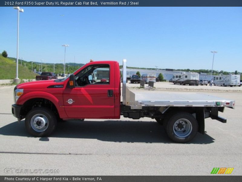Vermillion Red / Steel 2012 Ford F350 Super Duty XL Regular Cab Flat Bed
