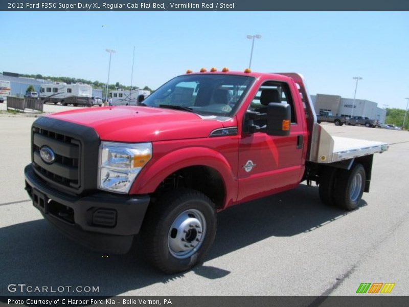 Vermillion Red / Steel 2012 Ford F350 Super Duty XL Regular Cab Flat Bed