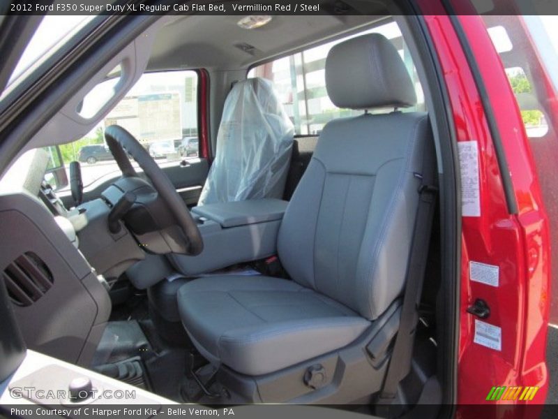 Vermillion Red / Steel 2012 Ford F350 Super Duty XL Regular Cab Flat Bed