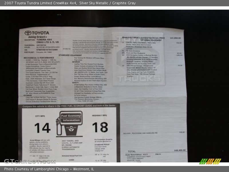 Silver Sky Metallic / Graphite Gray 2007 Toyota Tundra Limited CrewMax 4x4