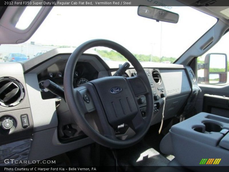 Vermillion Red / Steel 2012 Ford F350 Super Duty XL Regular Cab Flat Bed