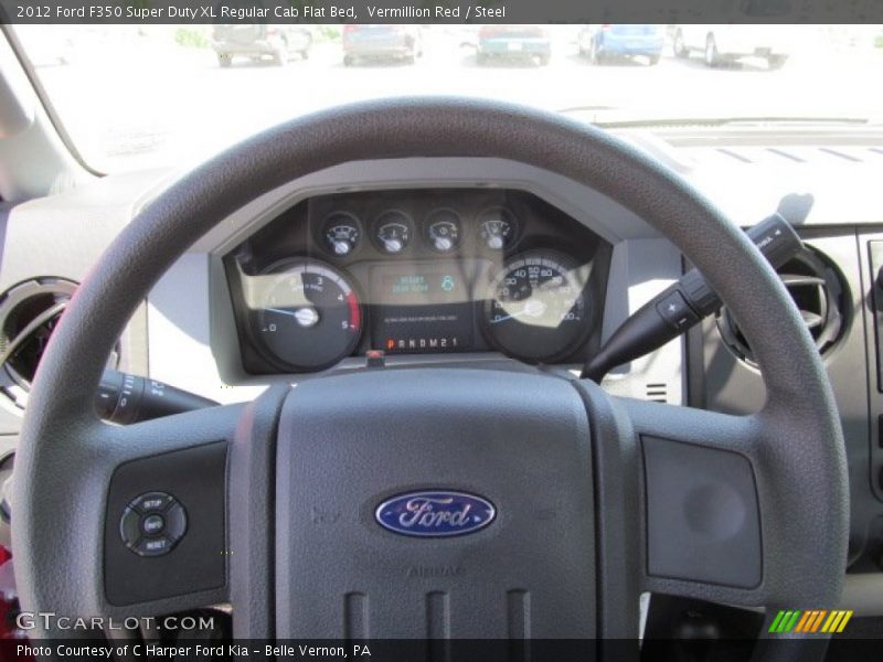 Vermillion Red / Steel 2012 Ford F350 Super Duty XL Regular Cab Flat Bed
