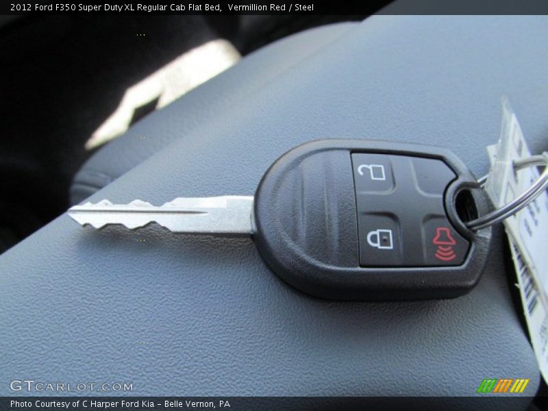 Vermillion Red / Steel 2012 Ford F350 Super Duty XL Regular Cab Flat Bed