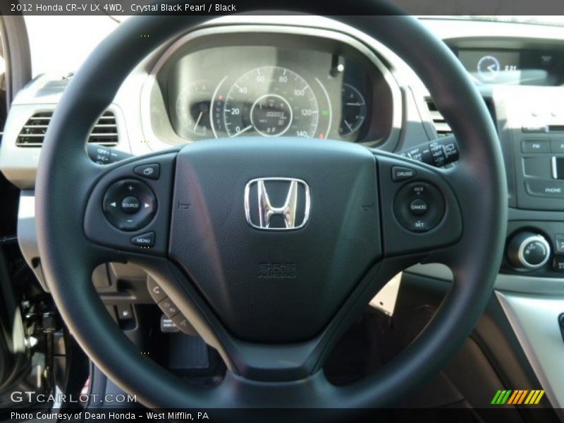 Crystal Black Pearl / Black 2012 Honda CR-V LX 4WD