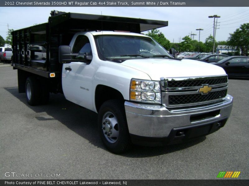 Summit White / Dark Titanium 2012 Chevrolet Silverado 3500HD WT Regular Cab 4x4 Stake Truck