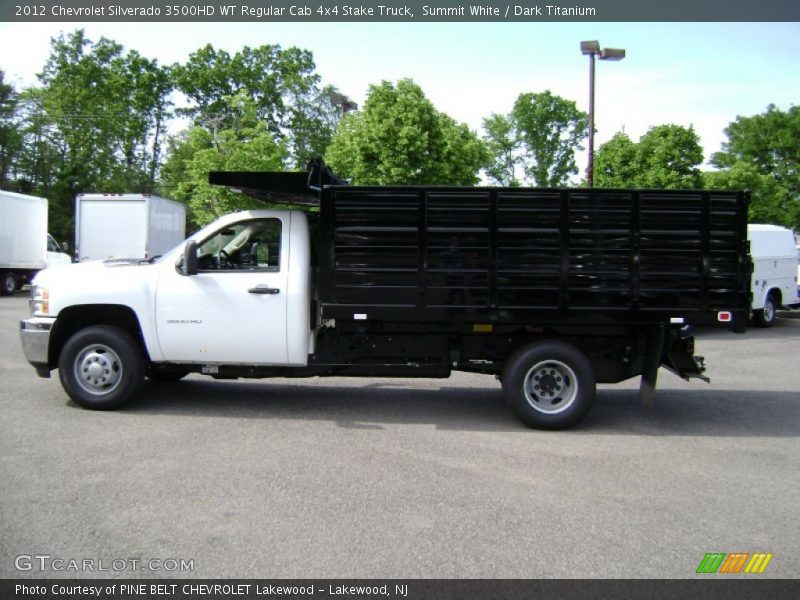 Summit White / Dark Titanium 2012 Chevrolet Silverado 3500HD WT Regular Cab 4x4 Stake Truck