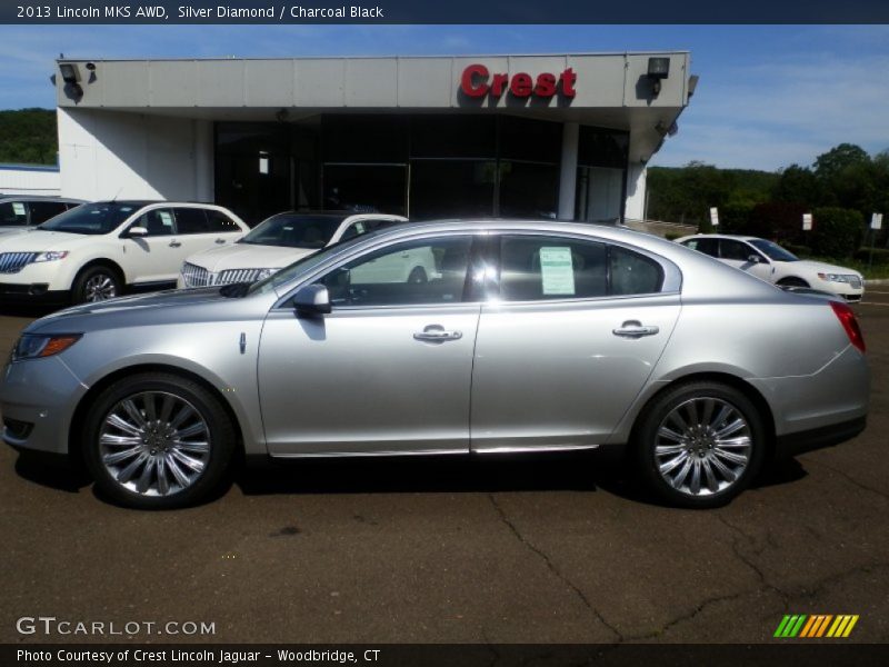 Silver Diamond / Charcoal Black 2013 Lincoln MKS AWD