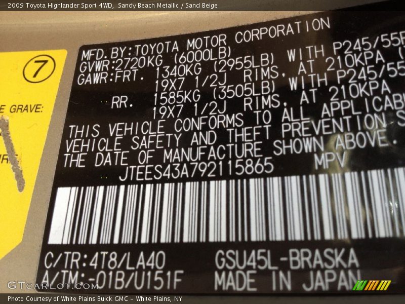 Sandy Beach Metallic / Sand Beige 2009 Toyota Highlander Sport 4WD