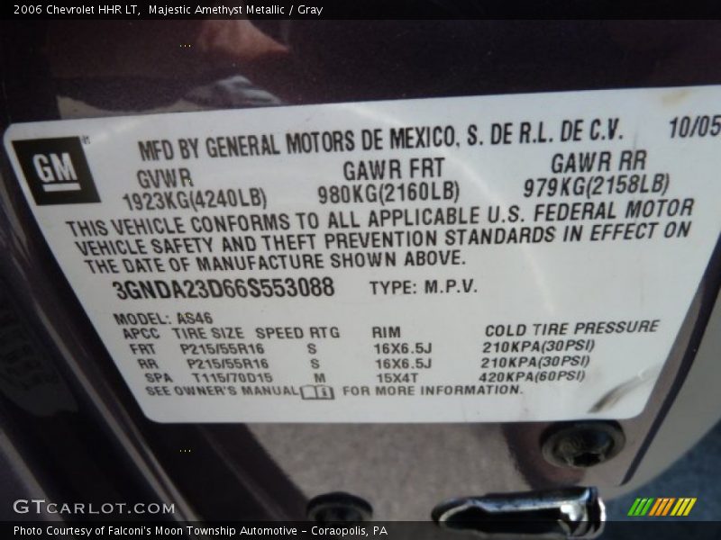 Majestic Amethyst Metallic / Gray 2006 Chevrolet HHR LT