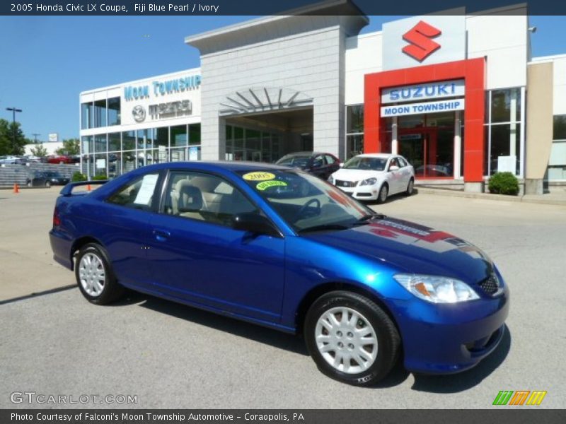 Fiji Blue Pearl / Ivory 2005 Honda Civic LX Coupe