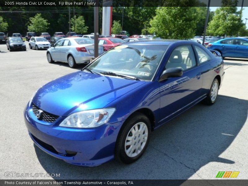 Fiji Blue Pearl / Ivory 2005 Honda Civic LX Coupe