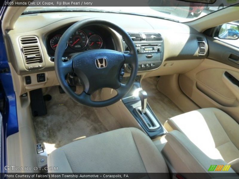 Fiji Blue Pearl / Ivory 2005 Honda Civic LX Coupe