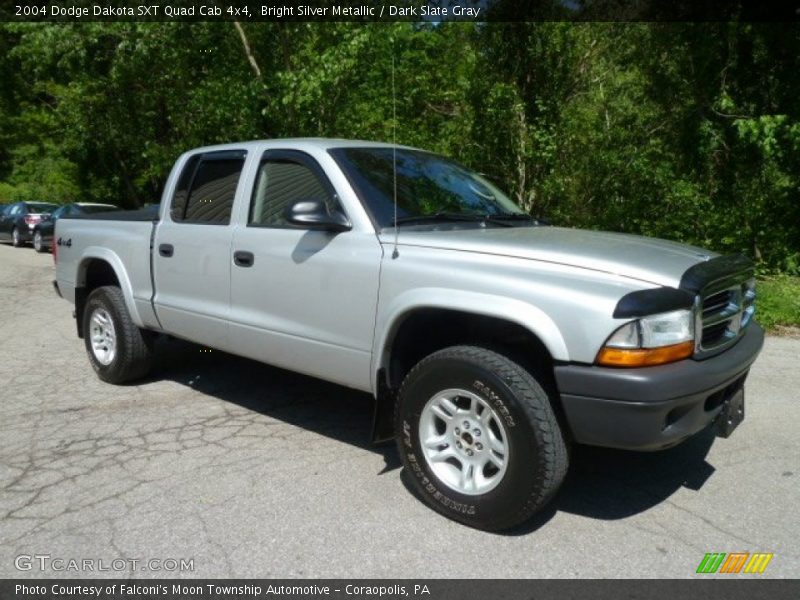 Bright Silver Metallic / Dark Slate Gray 2004 Dodge Dakota SXT Quad Cab 4x4