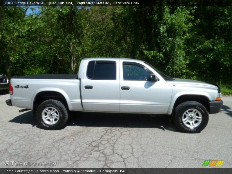 Bright Silver Metallic / Dark Slate Gray 2004 Dodge Dakota SXT Quad Cab 4x4