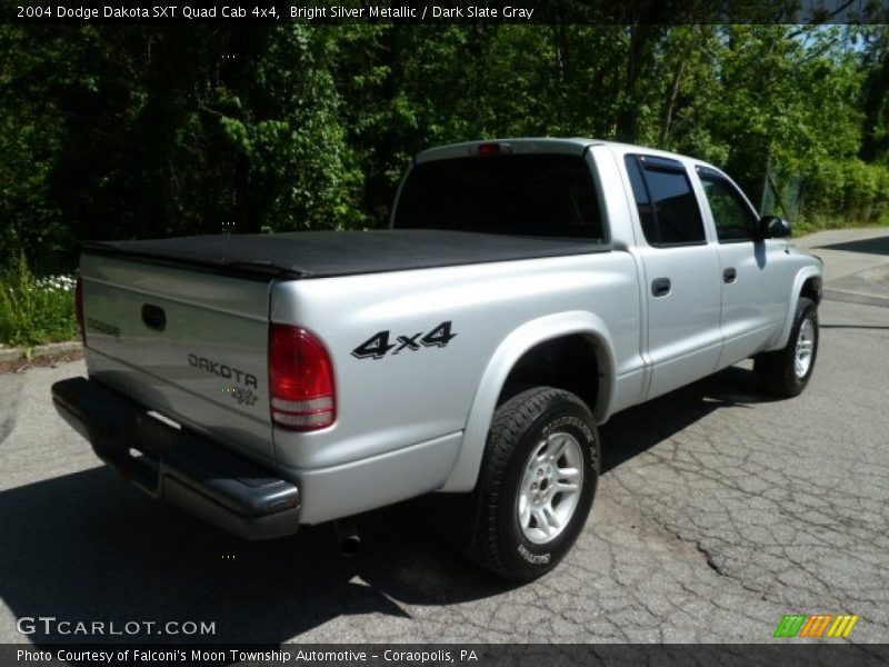 Bright Silver Metallic / Dark Slate Gray 2004 Dodge Dakota SXT Quad Cab 4x4