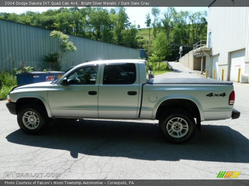 Bright Silver Metallic / Dark Slate Gray 2004 Dodge Dakota SXT Quad Cab 4x4