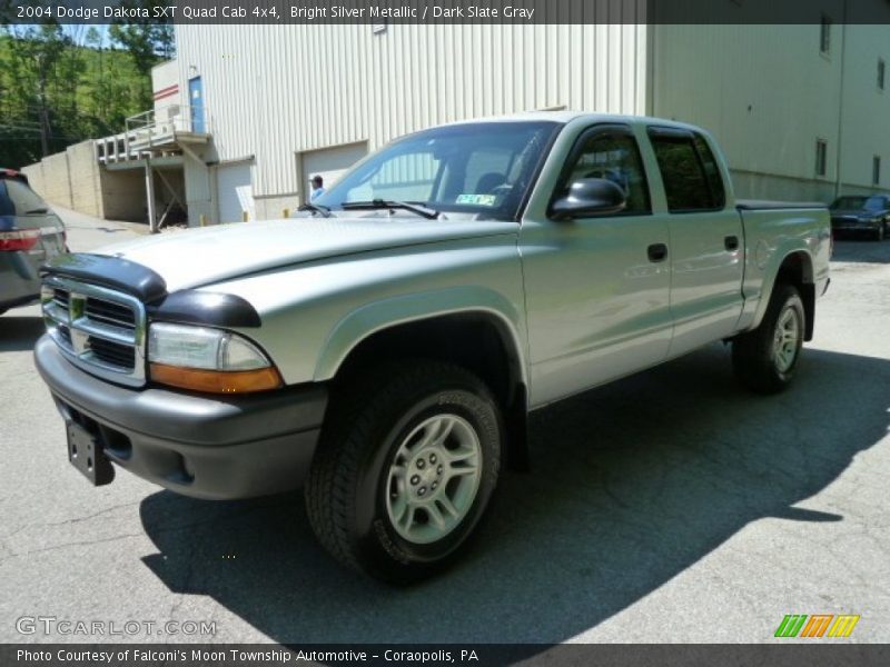 Bright Silver Metallic / Dark Slate Gray 2004 Dodge Dakota SXT Quad Cab 4x4