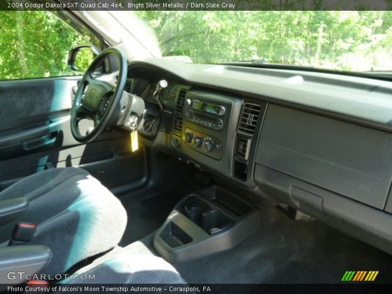 Bright Silver Metallic / Dark Slate Gray 2004 Dodge Dakota SXT Quad Cab 4x4