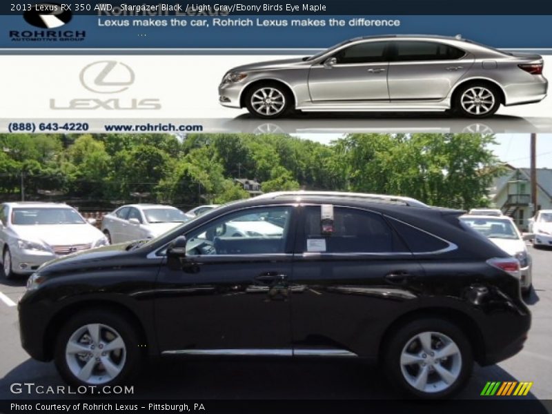 Stargazer Black / Light Gray/Ebony Birds Eye Maple 2013 Lexus RX 350 AWD