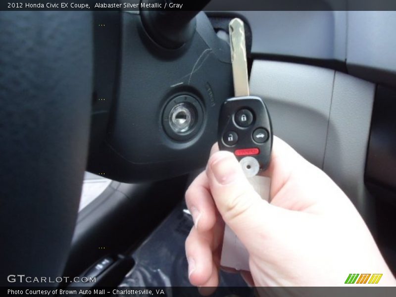 Alabaster Silver Metallic / Gray 2012 Honda Civic EX Coupe