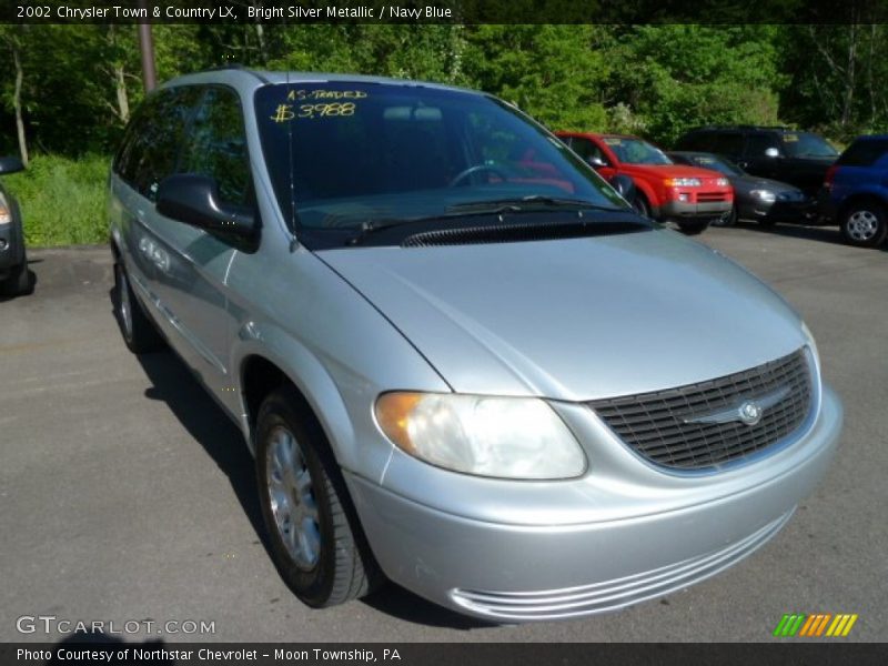 Bright Silver Metallic / Navy Blue 2002 Chrysler Town & Country LX