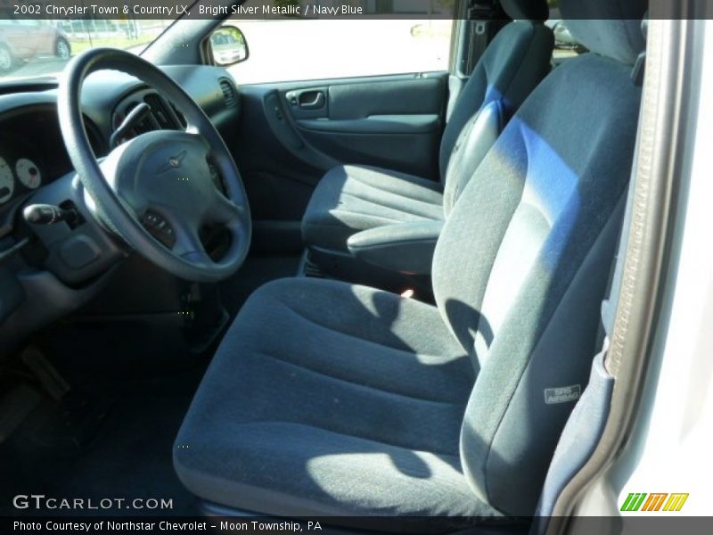 Bright Silver Metallic / Navy Blue 2002 Chrysler Town & Country LX