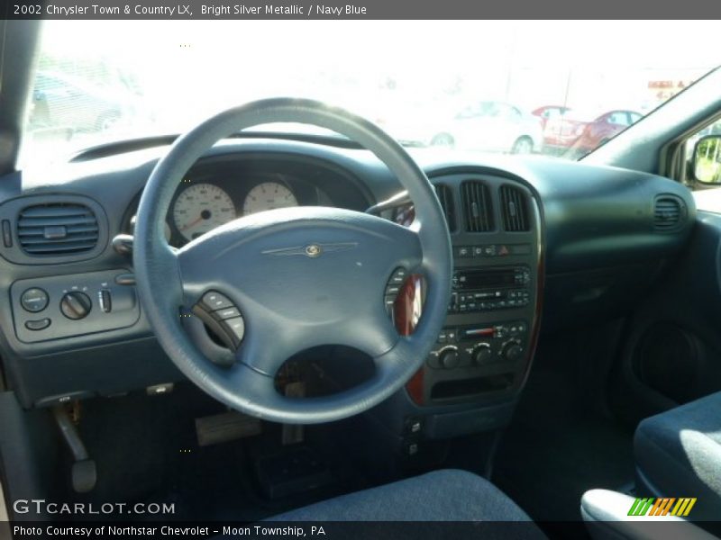 Bright Silver Metallic / Navy Blue 2002 Chrysler Town & Country LX