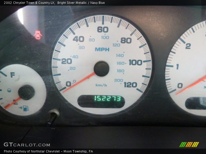 Bright Silver Metallic / Navy Blue 2002 Chrysler Town & Country LX