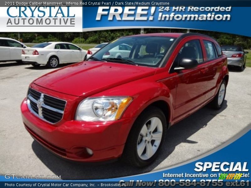 Inferno Red Crystal Pearl / Dark Slate/Medium Graystone 2011 Dodge Caliber Mainstreet