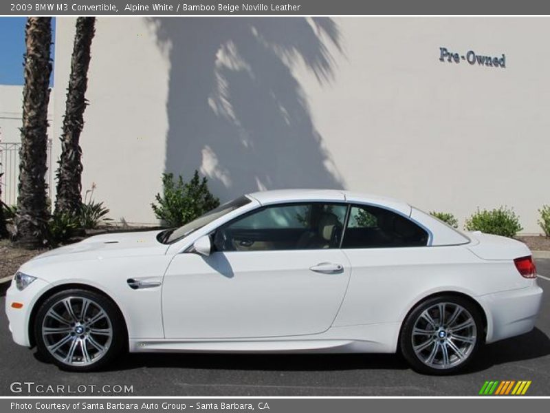 Alpine White / Bamboo Beige Novillo Leather 2009 BMW M3 Convertible