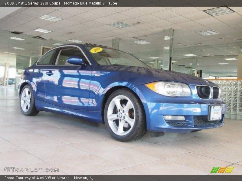 Montego Blue Metallic / Taupe 2009 BMW 1 Series 128i Coupe