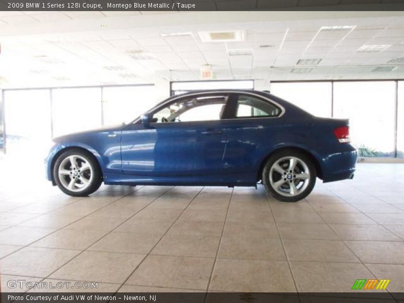 Montego Blue Metallic / Taupe 2009 BMW 1 Series 128i Coupe